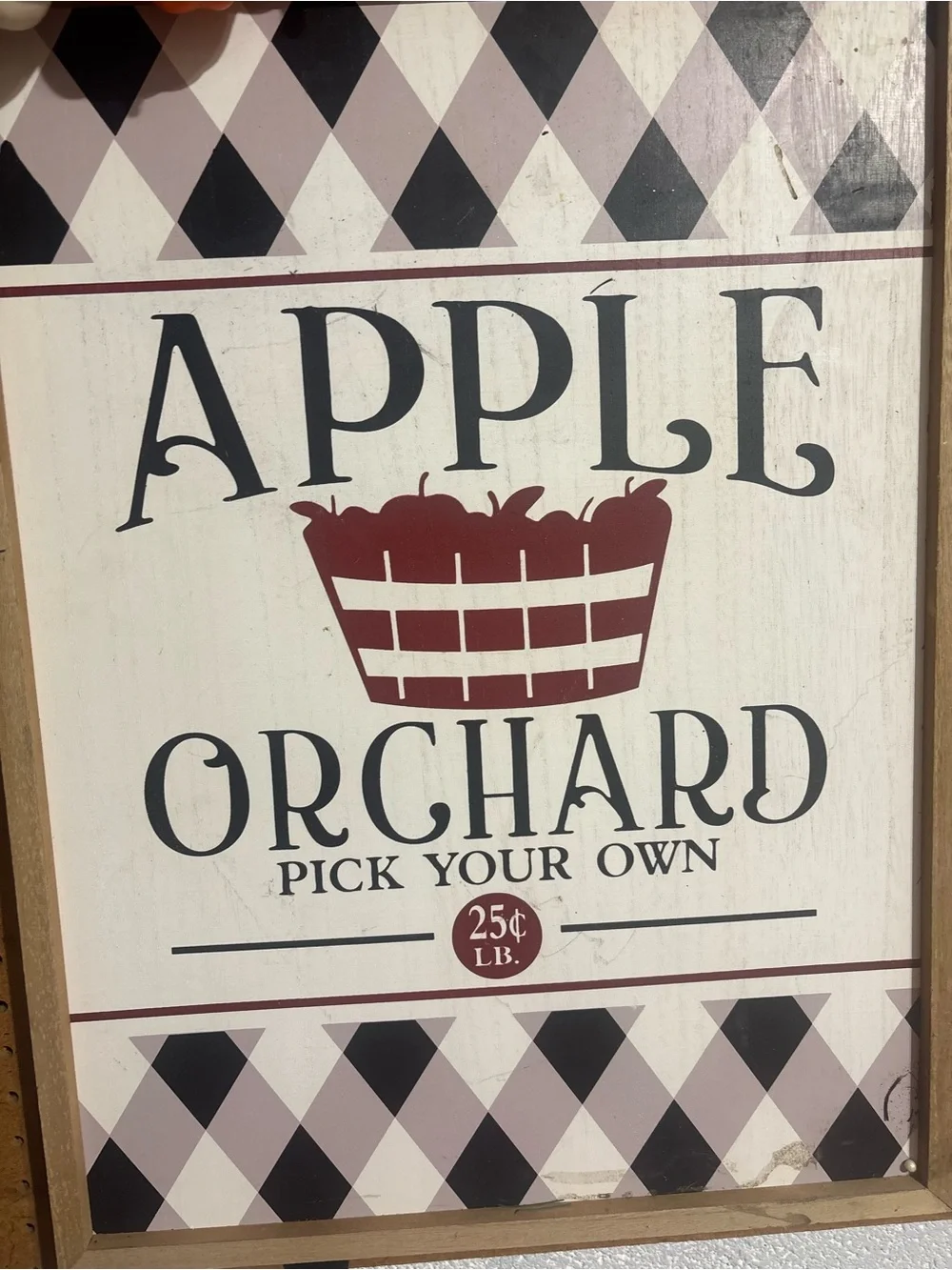 Apple Orchard Wall Sign - Rustic Red and Black Home Wall Decor
